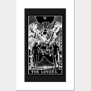 VI. The Lovers Tarot Card Black and white Posters and Art